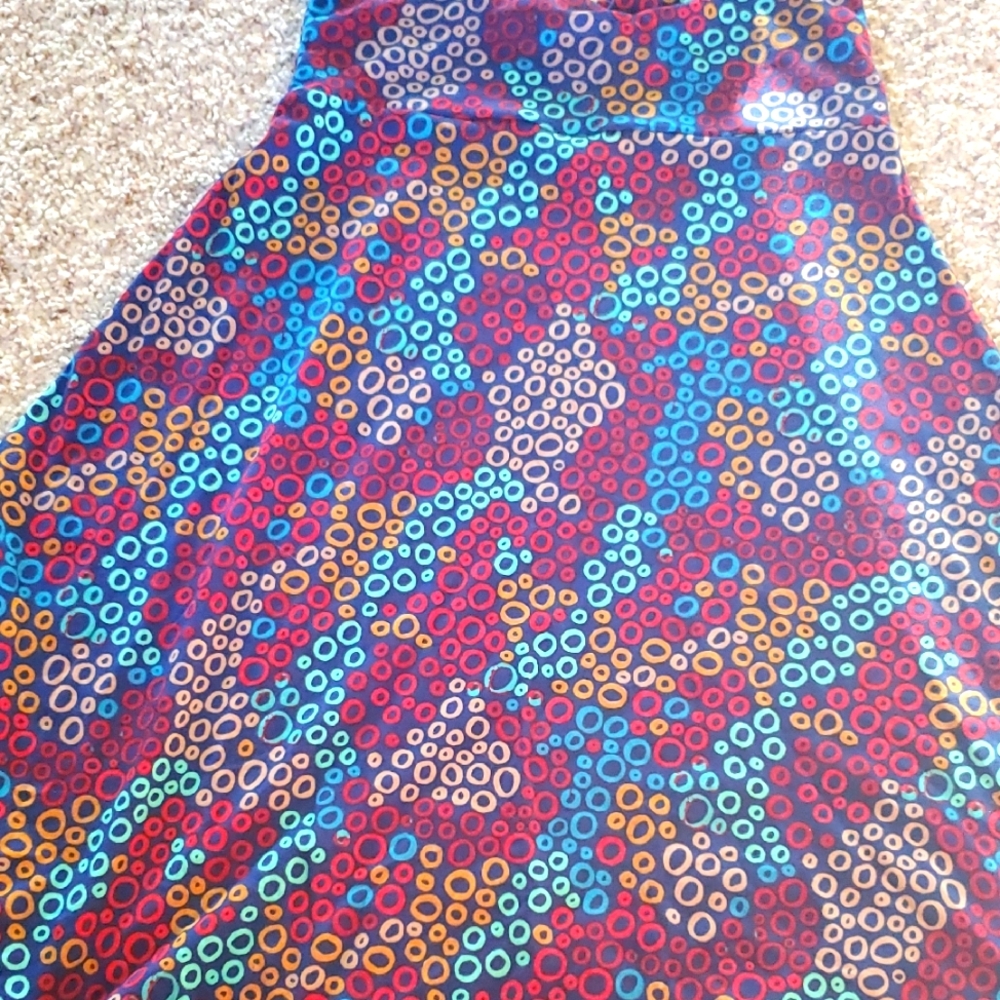 #AZ07 (CH) NWOT LuLaRoe Azure A-line Skirt w/ Multicolored Circle Pattern